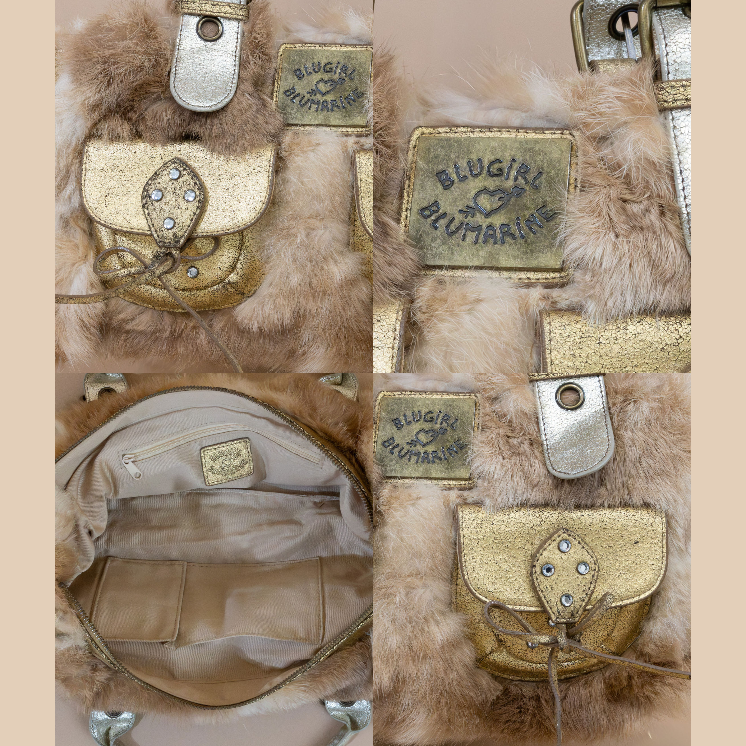 Blumarine Vintage Rabbit Fur Handbag