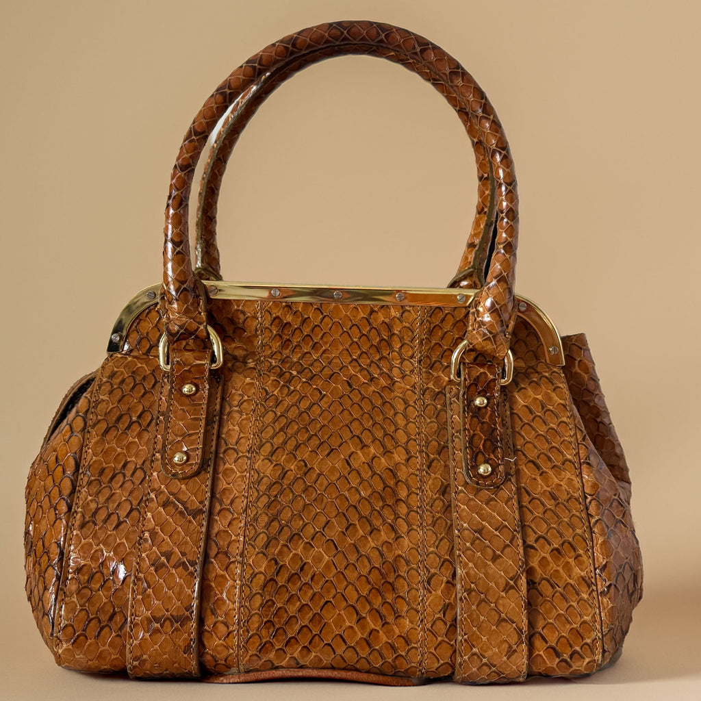 Dolce & Gabbana Brown Python Small Handbag
