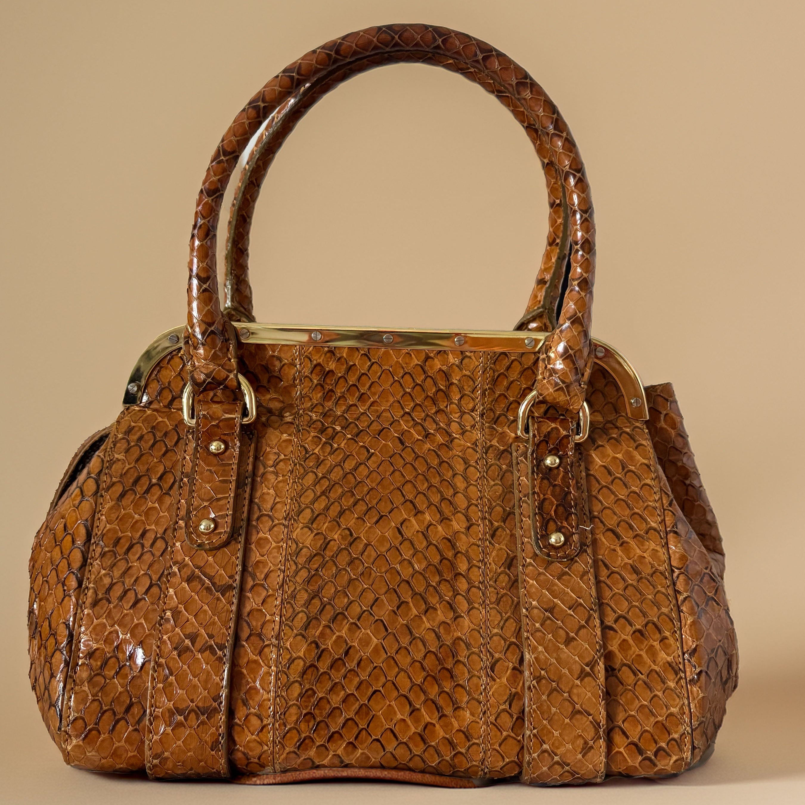 Dolce & Gabbana Brown Python Small Handbag