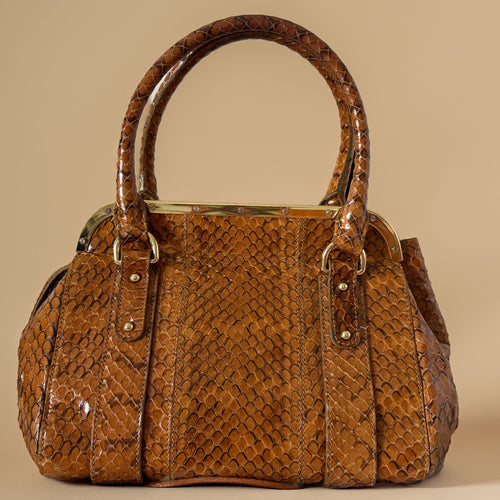 Dolce & Gabbana Brown Python Small Handbag