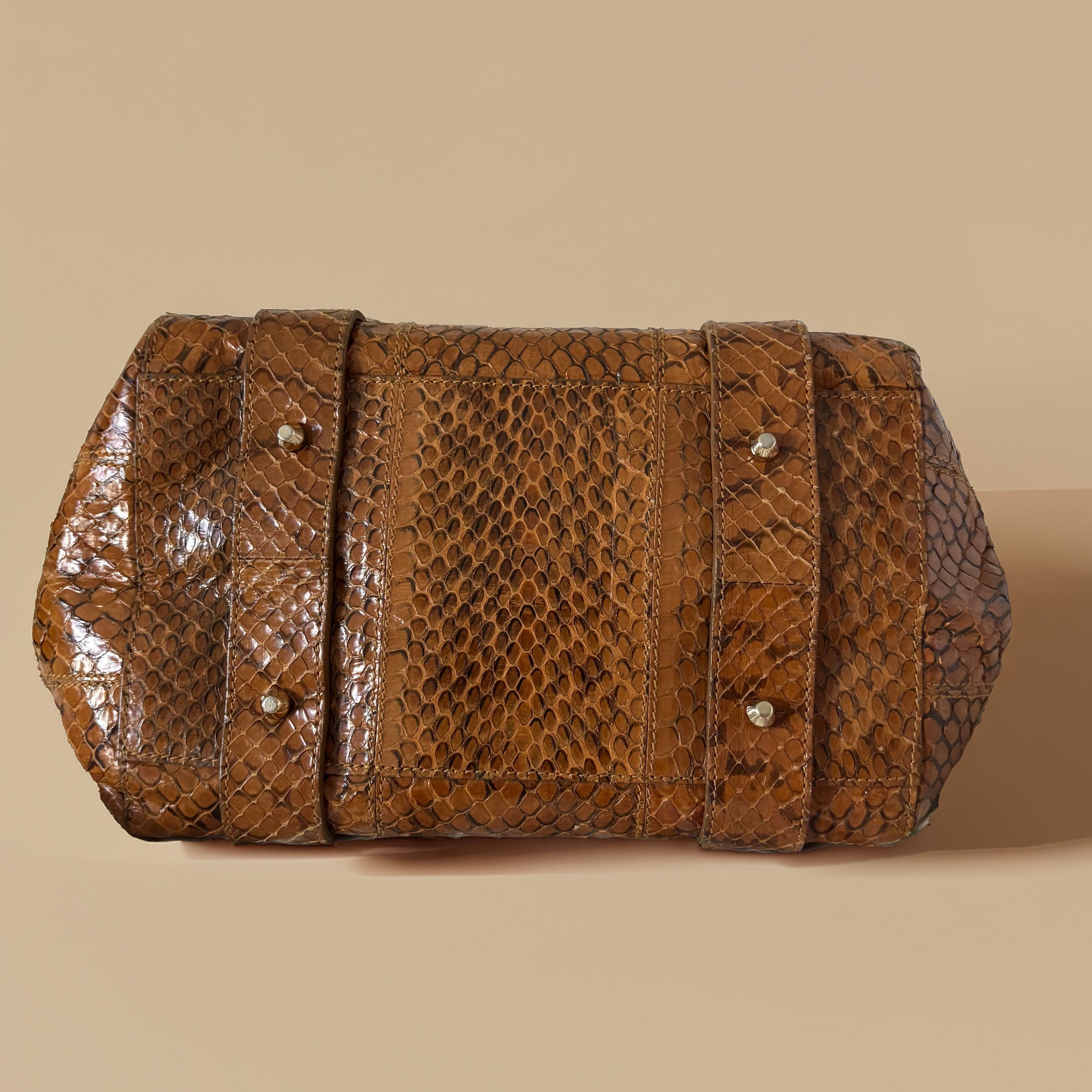 Dolce & Gabbana Brown Python Small Handbag