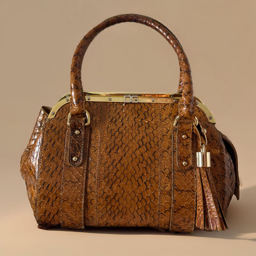 Dolce & Gabbana Brown Python Small Handbag