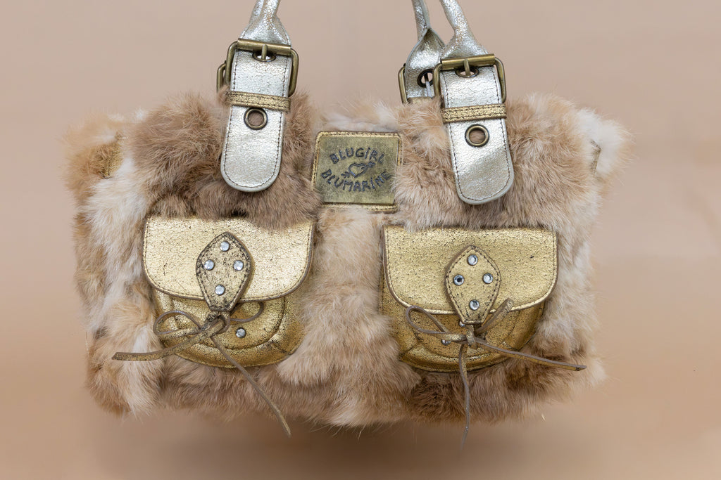 Blumarine Vintage Rabbit Fur Handbag