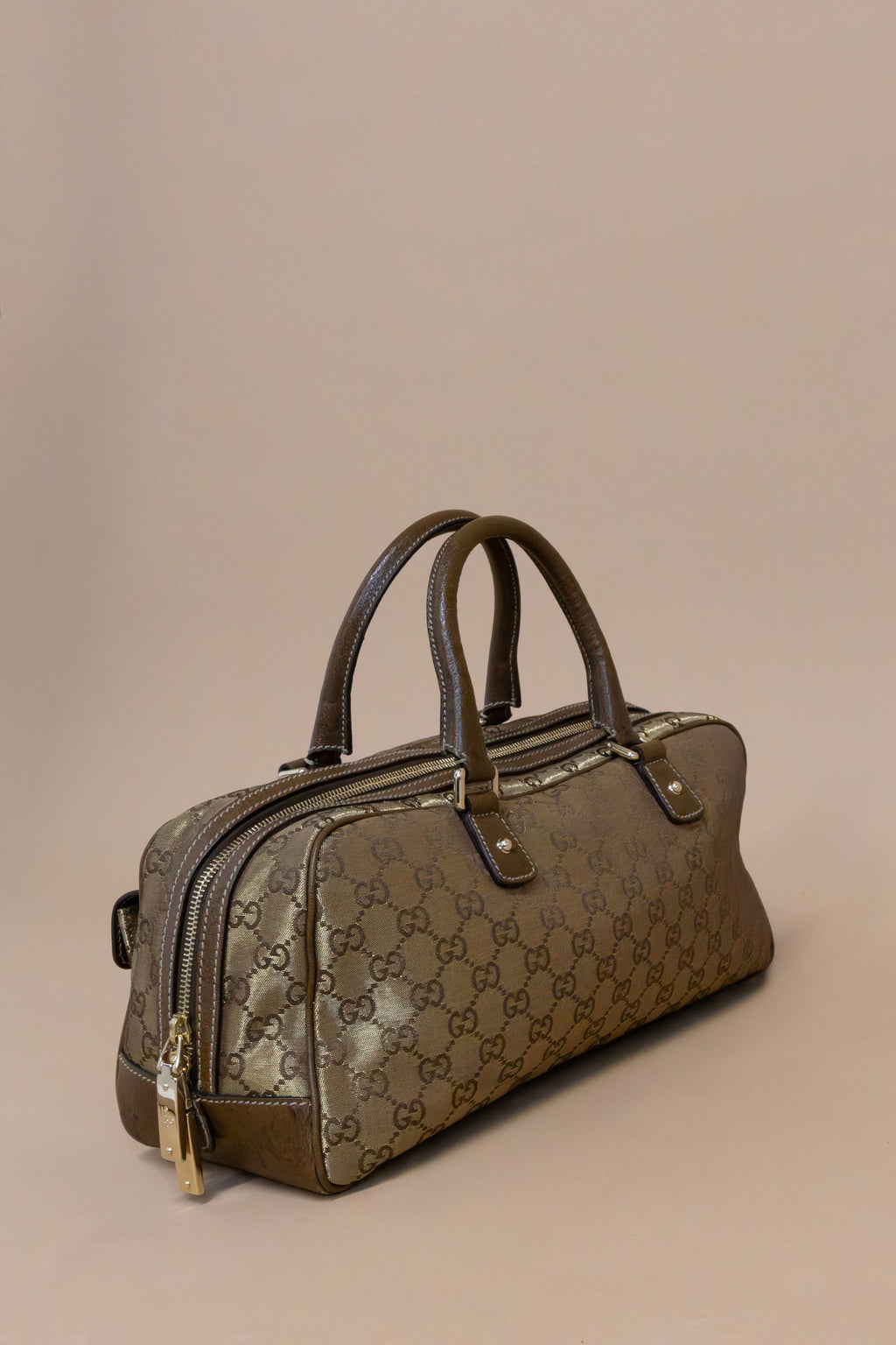 Gucci GG Lurex Gold Canvas Top Handle Bag – Vintage Statement Piece