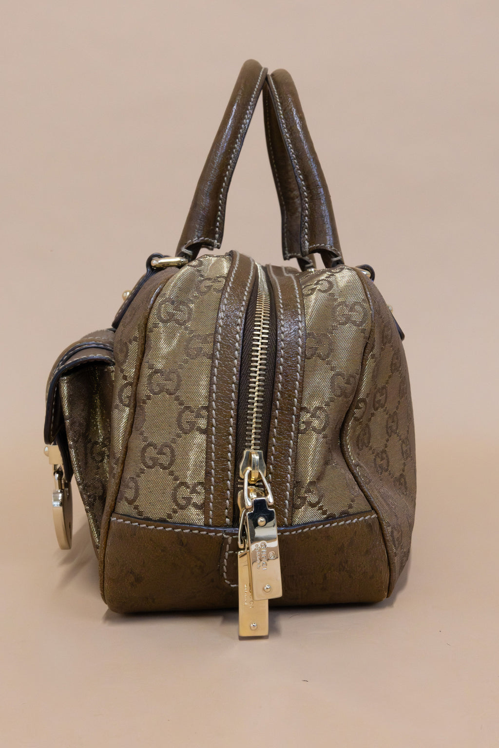 Gucci GG Lurex Gold Canvas Top Handle Bag – Vintage Statement Piece