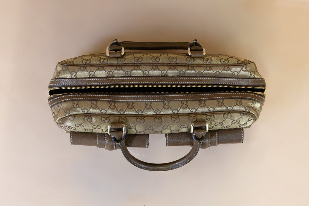 Gucci GG Lurex Gold Canvas Top Handle Bag – Vintage Statement Piece